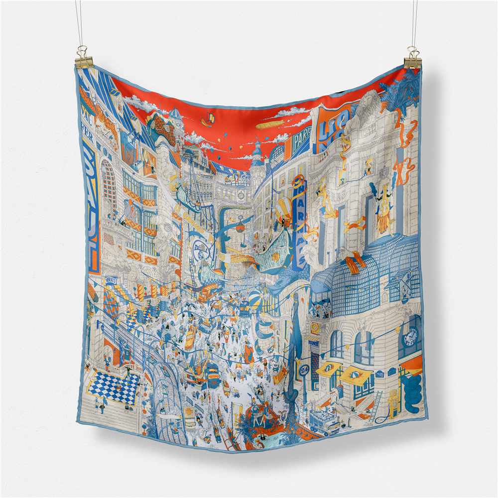 Twill Silk Scarf Woman Commerc – Commercial Wrap Printing Bewertung und Preis