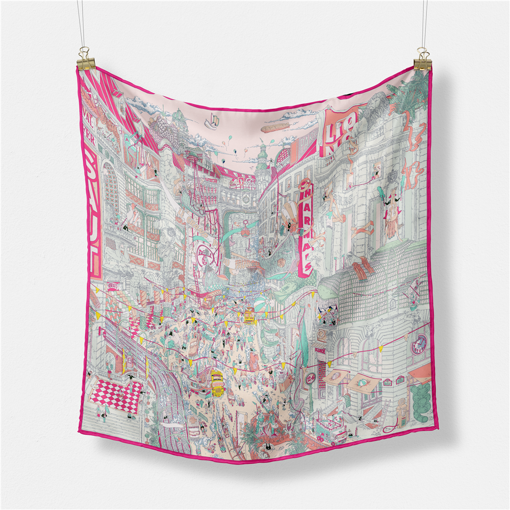 Twill Silk Scarf Woman Commerc – Commercial Wrap Printing Bewertung und Preis