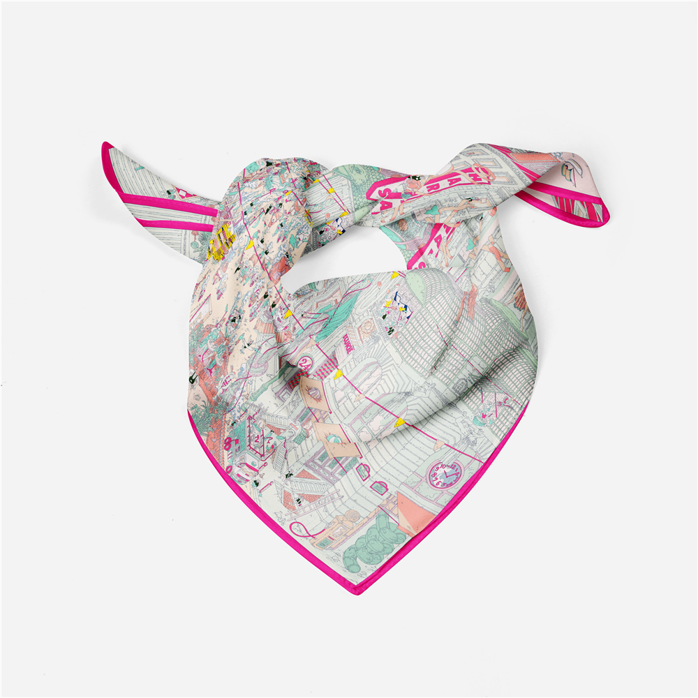Twill Silk Scarf Woman Commerc – Commercial Wrap Printing Bewertung und Preis