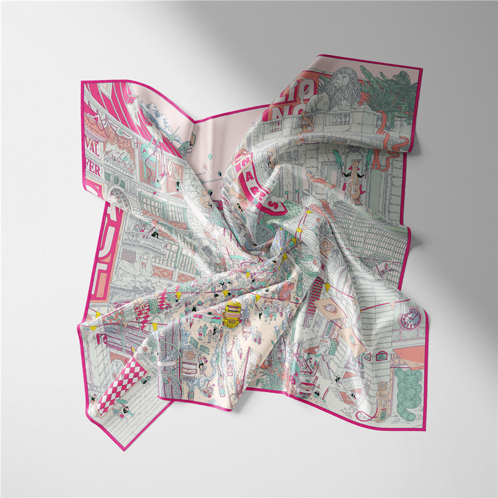 Twill Silk Scarf Woman Commerc – Commercial Wrap Printing Bewertung und Preis
