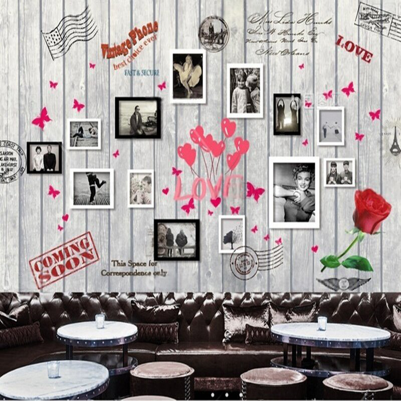 European and American wood gra – Commercial Wallpaper Printing Bewertung und Preis